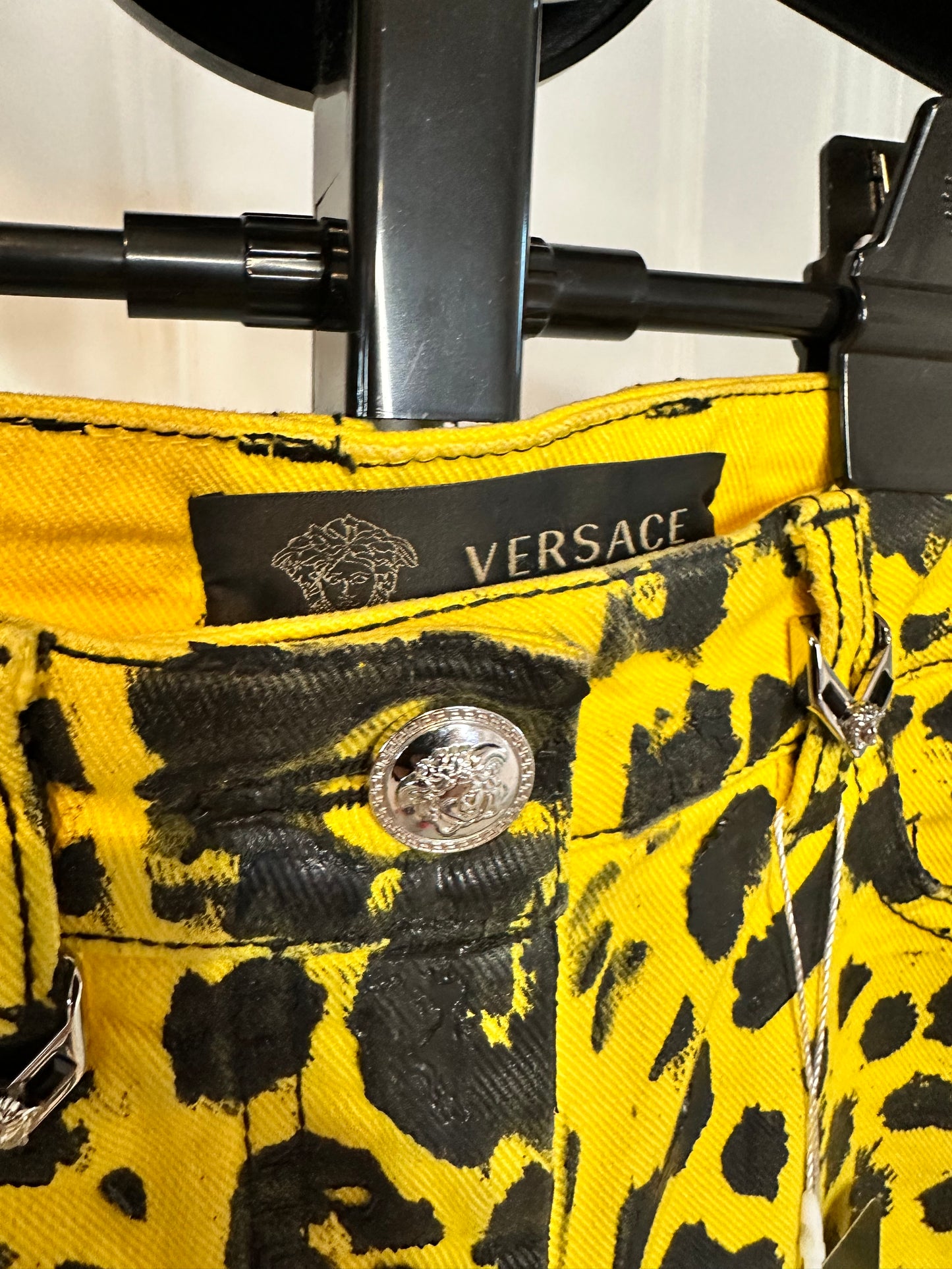 Versace Leopard Print Jeans 28 Waist 32 Leg