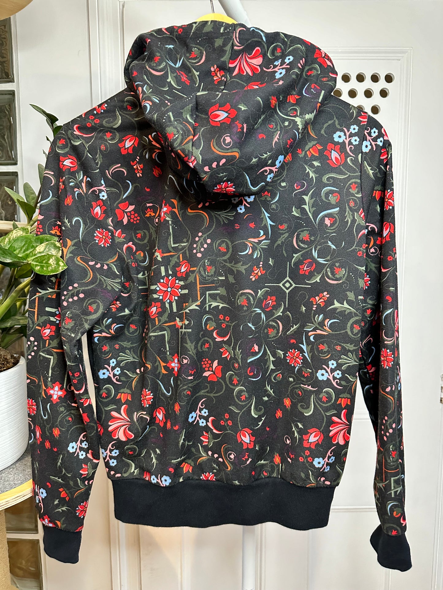 Adidas Black / Floral Hoodie - Women’s Small