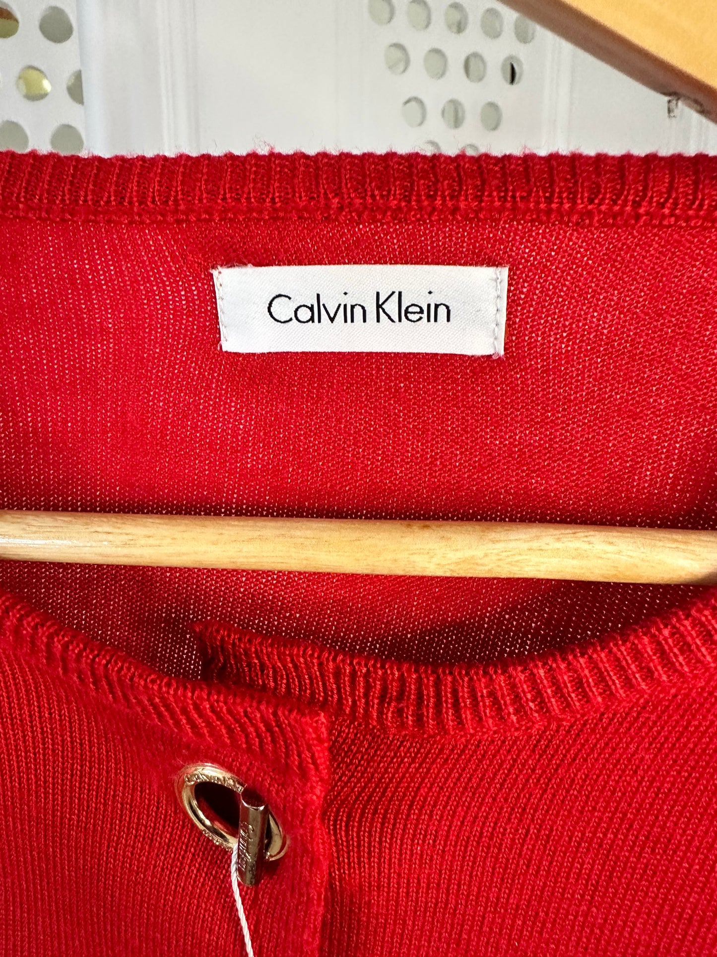 Calvin Klein Red Cropped Cardigan - Women’s Small