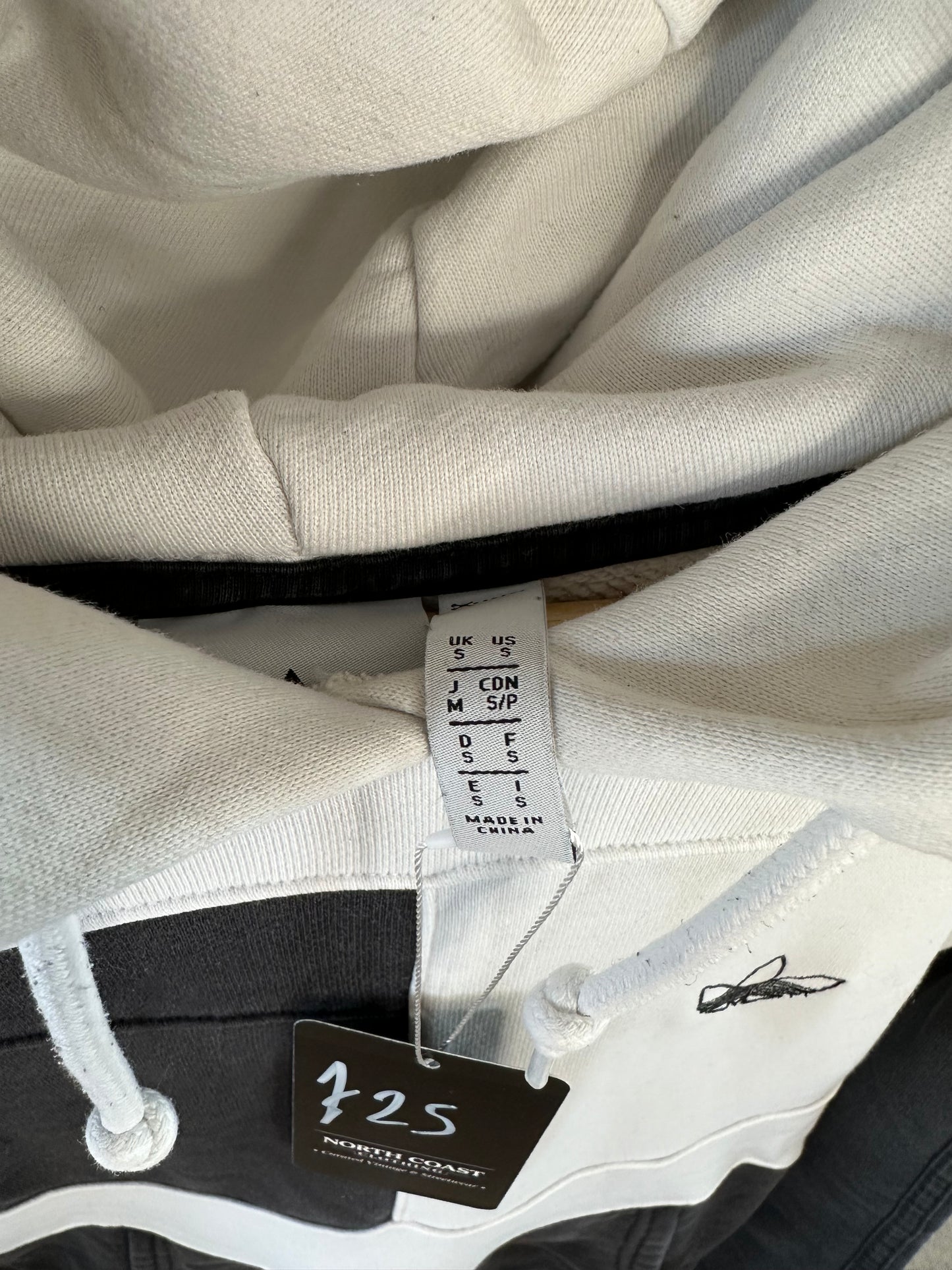 Adidas Originals Black & White Colourblock Hoodie – Trefoil Logo – Size S/M