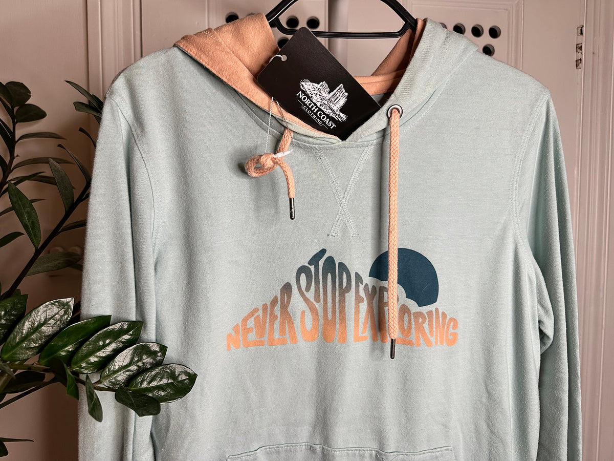 The North Face “Never Stop Exploring” Hoodie – Mint Green – Women’s M