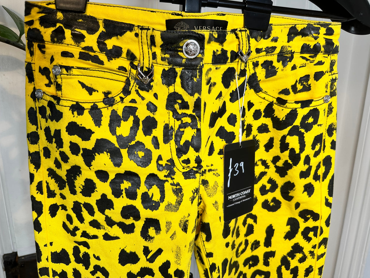 Versace Leopard Print Jeans 28 Waist 32 Leg