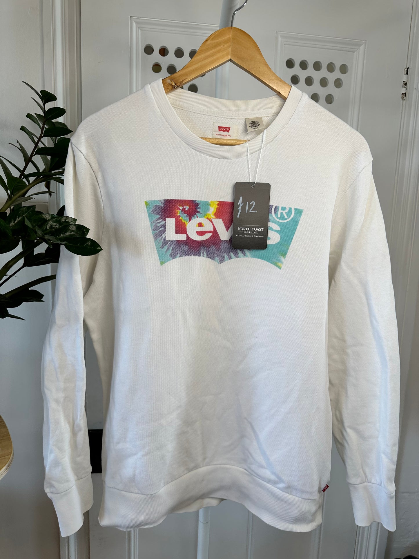 Levi’s White Sweatshirt Jumper Tie Dye logo - Small