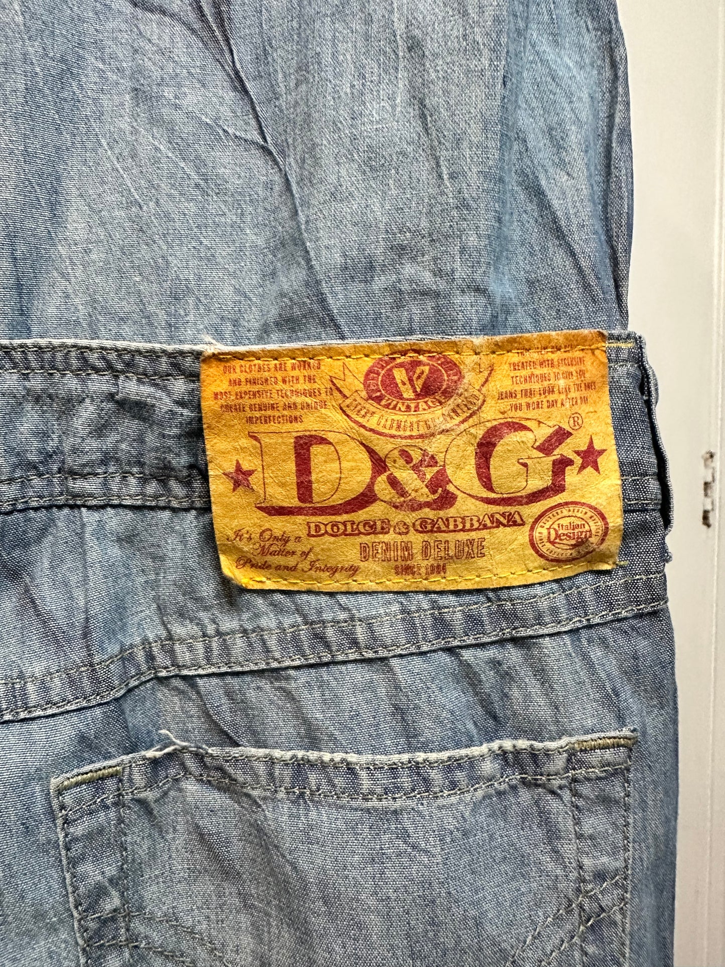 D&G Dolce & Gabbana Denim Playsuit / Romper – Fitted Y2K Designer – Size S/M