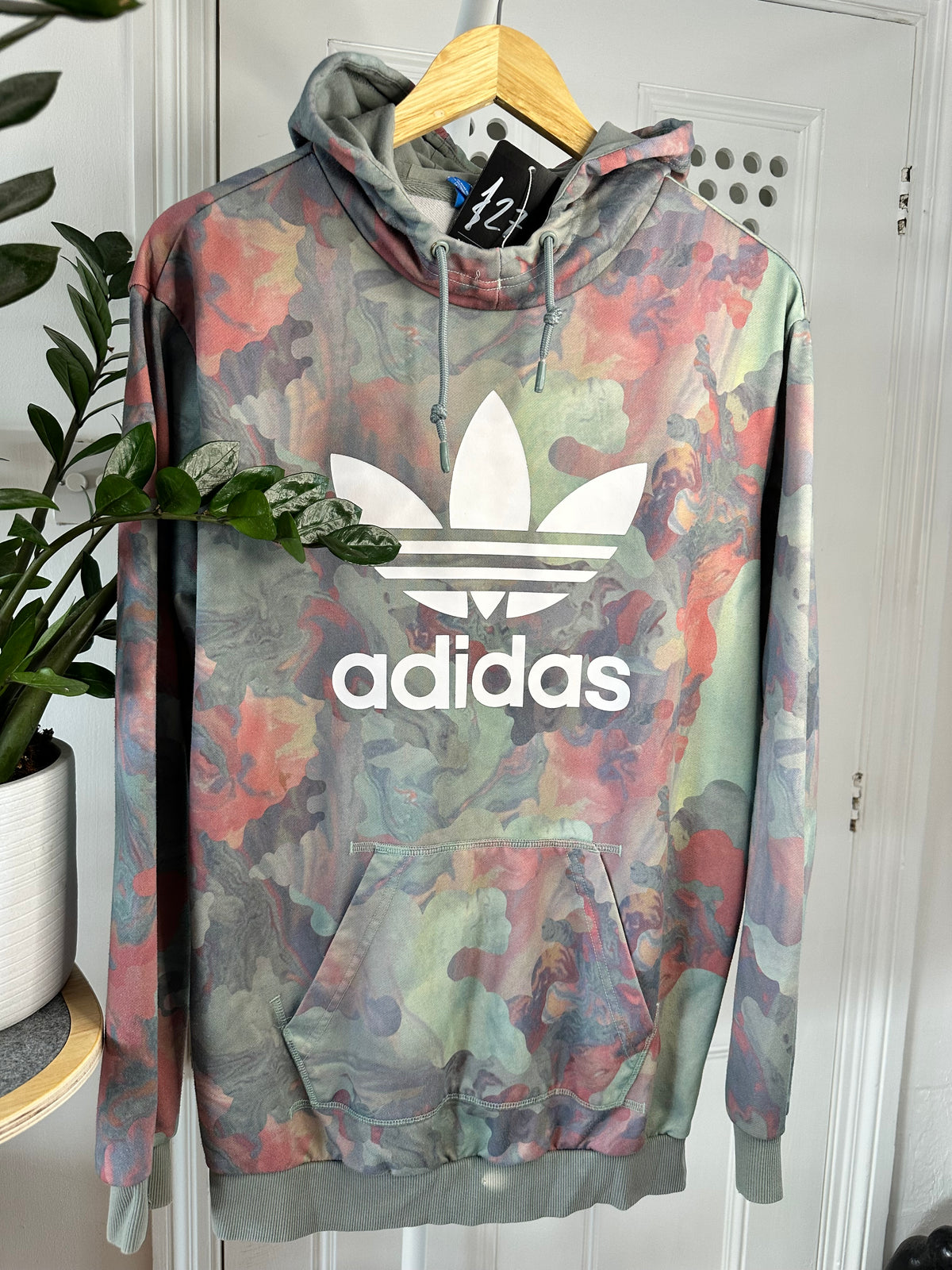 Adidas Originals Marble Print Trefoil Hoodie – UK 8 / Relaxed Fit Up to UK 12