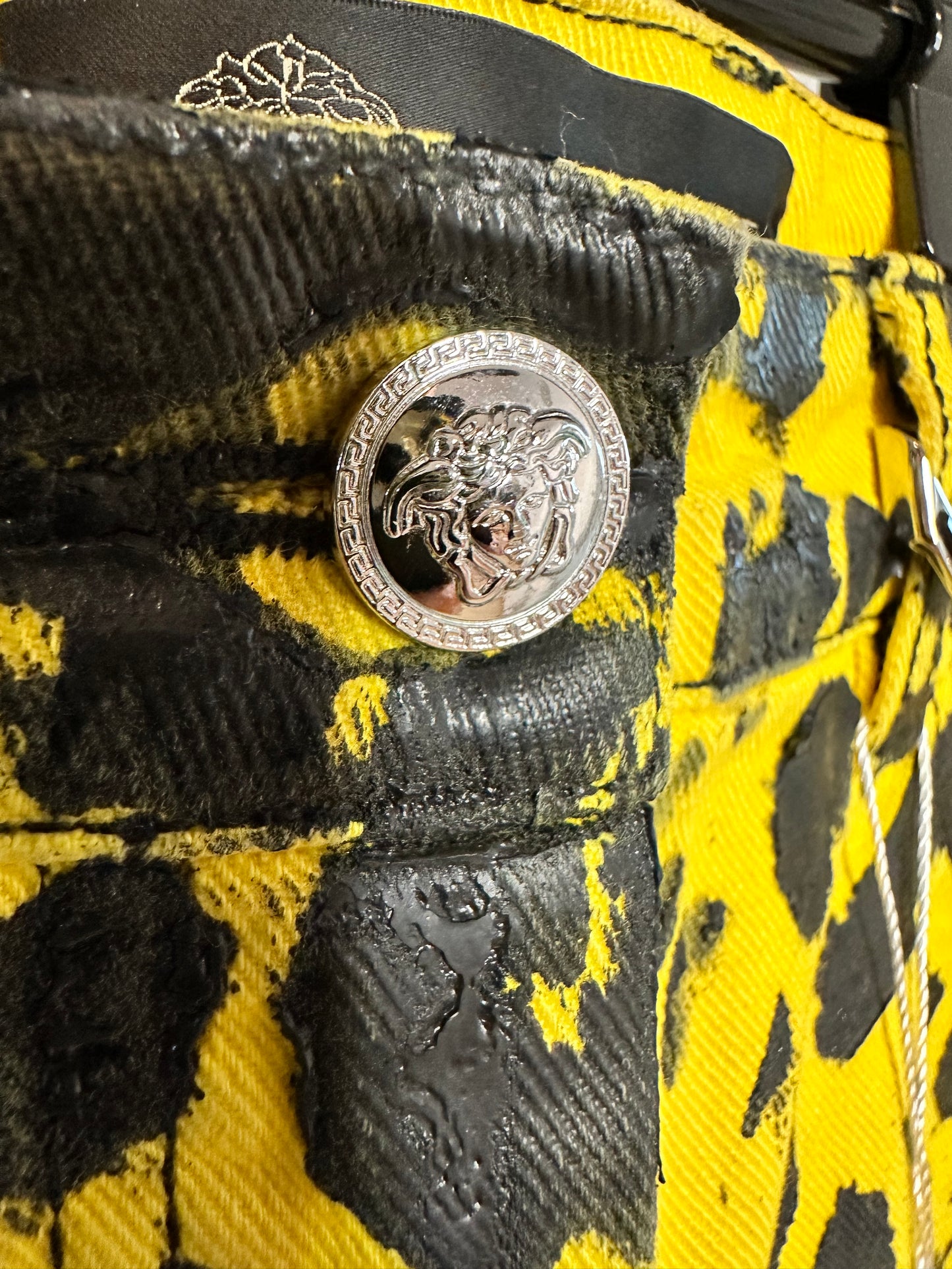 Versace Leopard Print Jeans 28 Waist 32 Leg