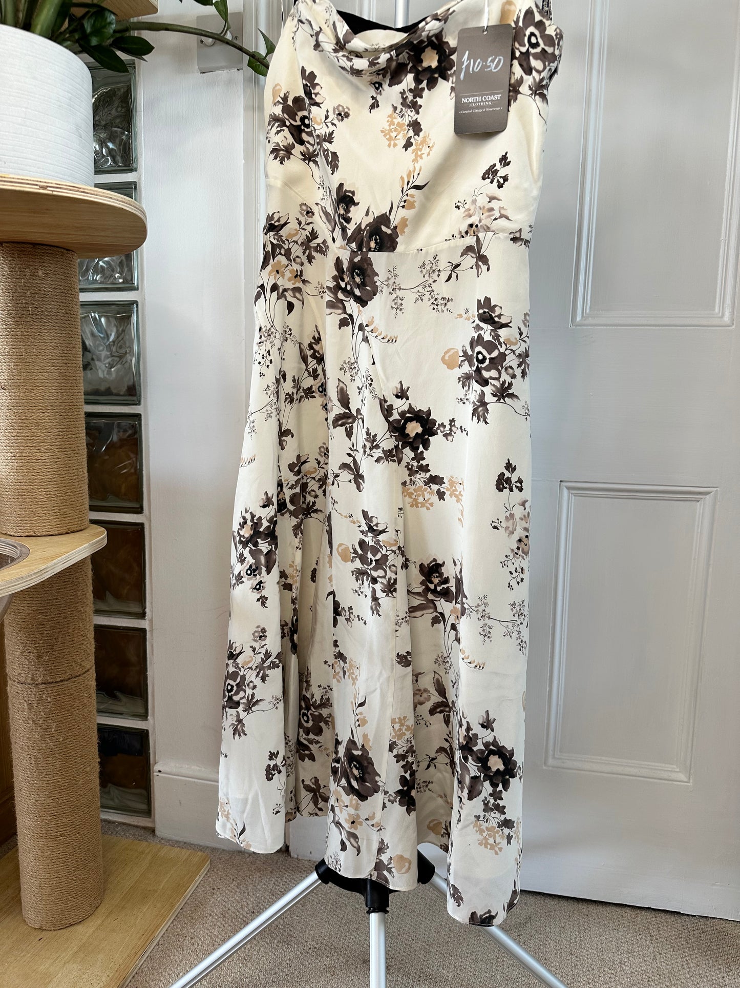Autograph Summer Midi Dress Size 10 - Cream and Floral Design