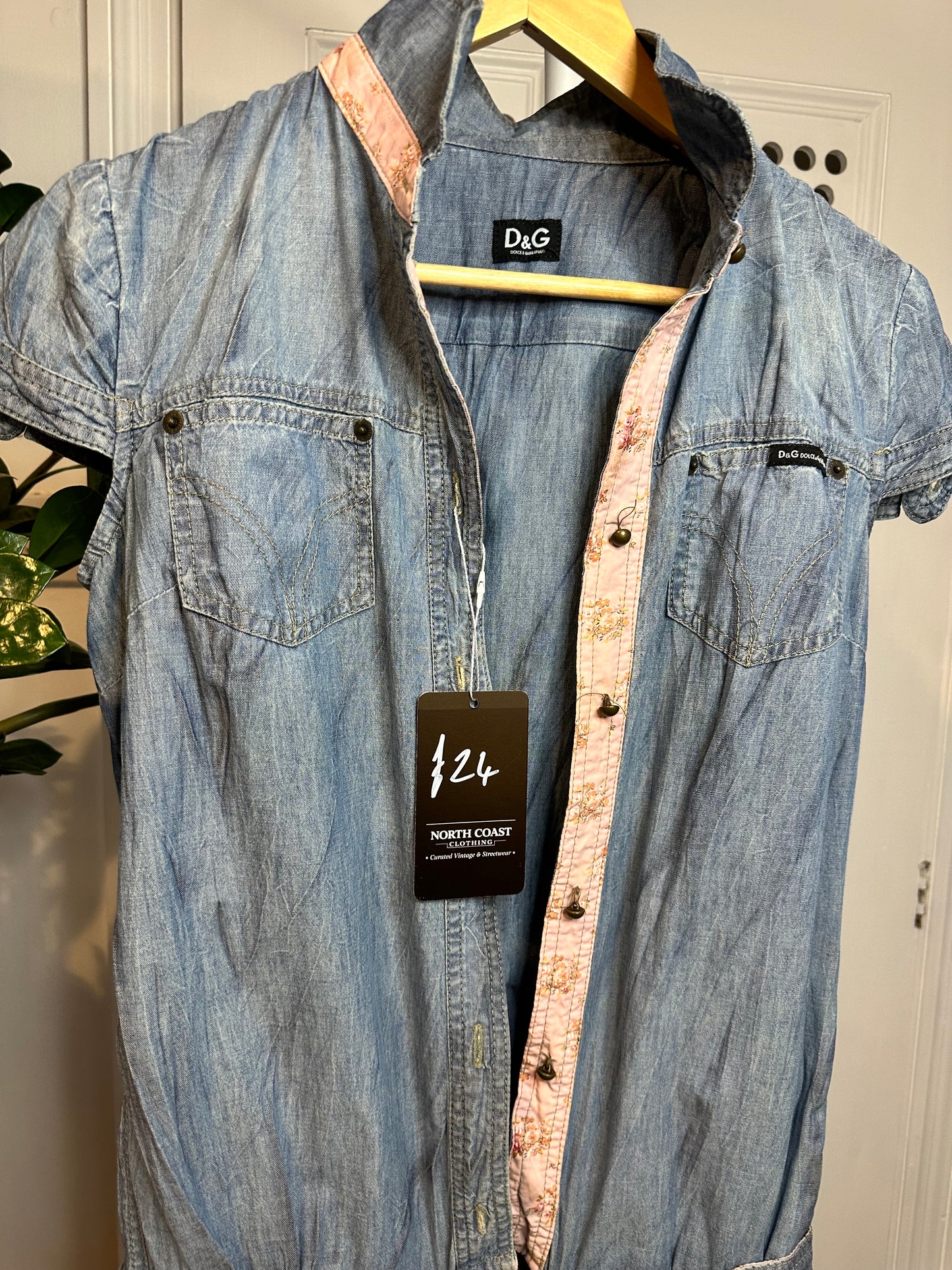 D&G Dolce & Gabbana Denim Playsuit / Romper – Fitted Y2K Designer – Size S/M