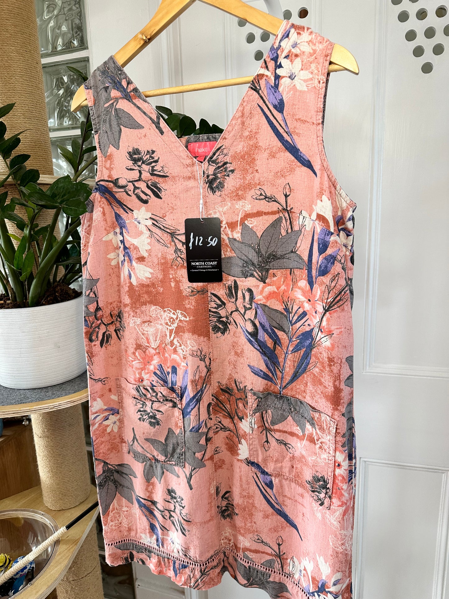 Next Linen A-Line Summer Dress - Size 12