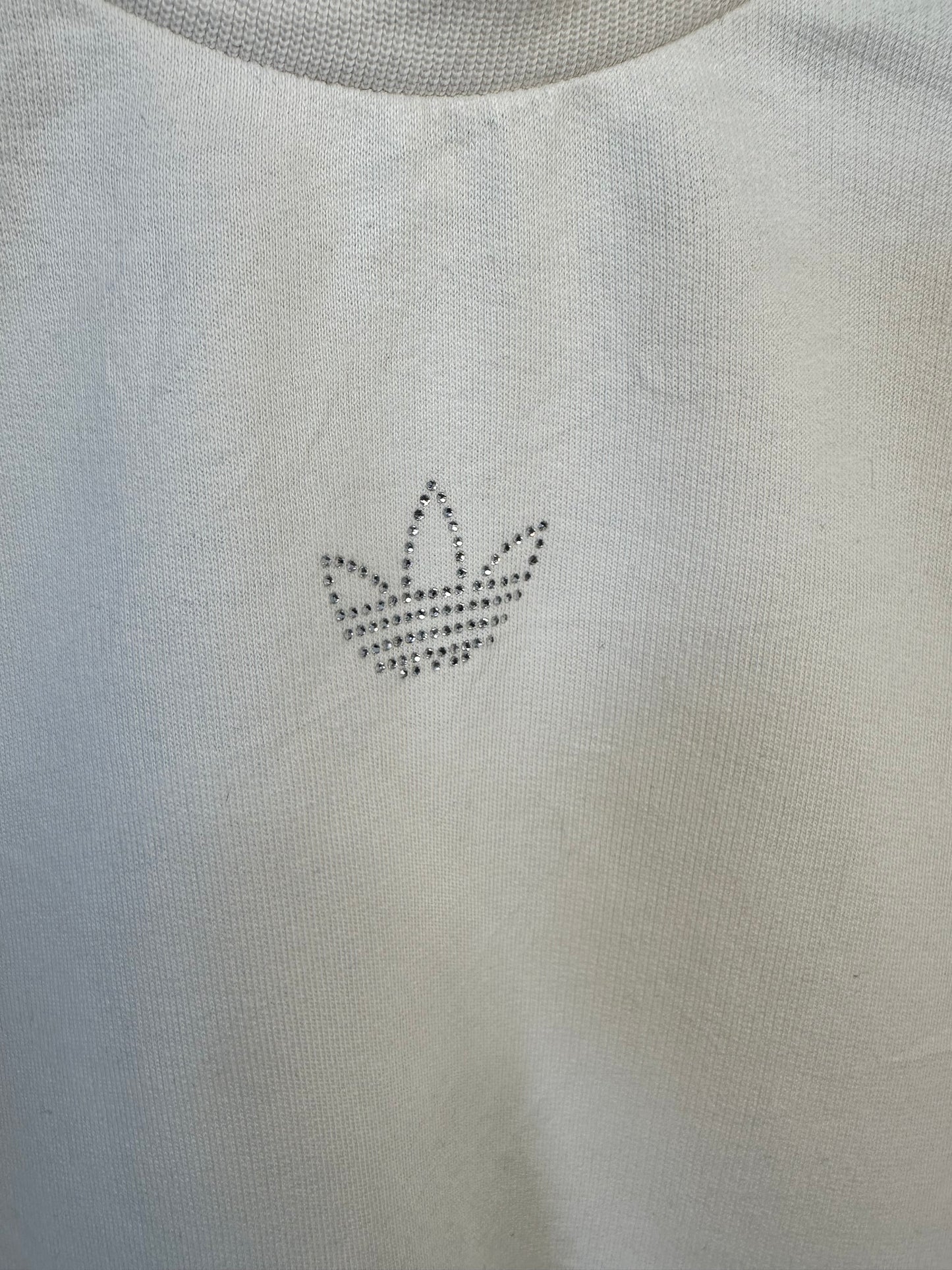Adidas Sweatshirt Women’s Small - White with Peach Stripes