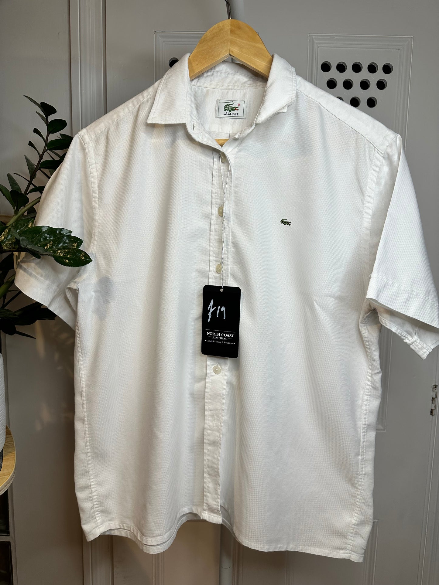Lacoste Shirt Sleeve Shirt White - Men’s Large (44)