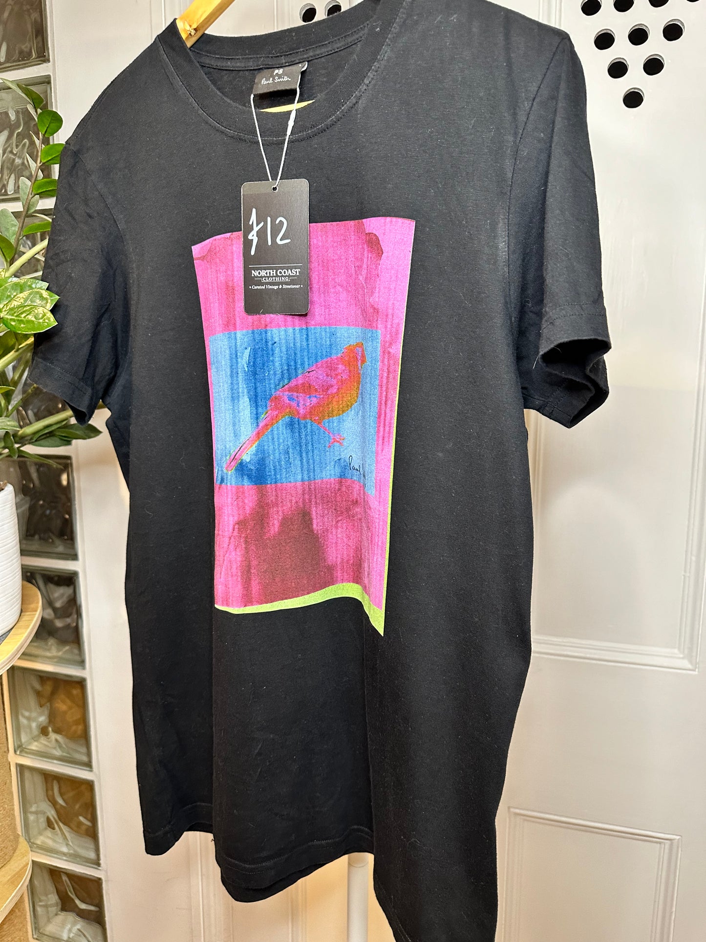 Paul Smith Black T-shirt Colourful Design - Large