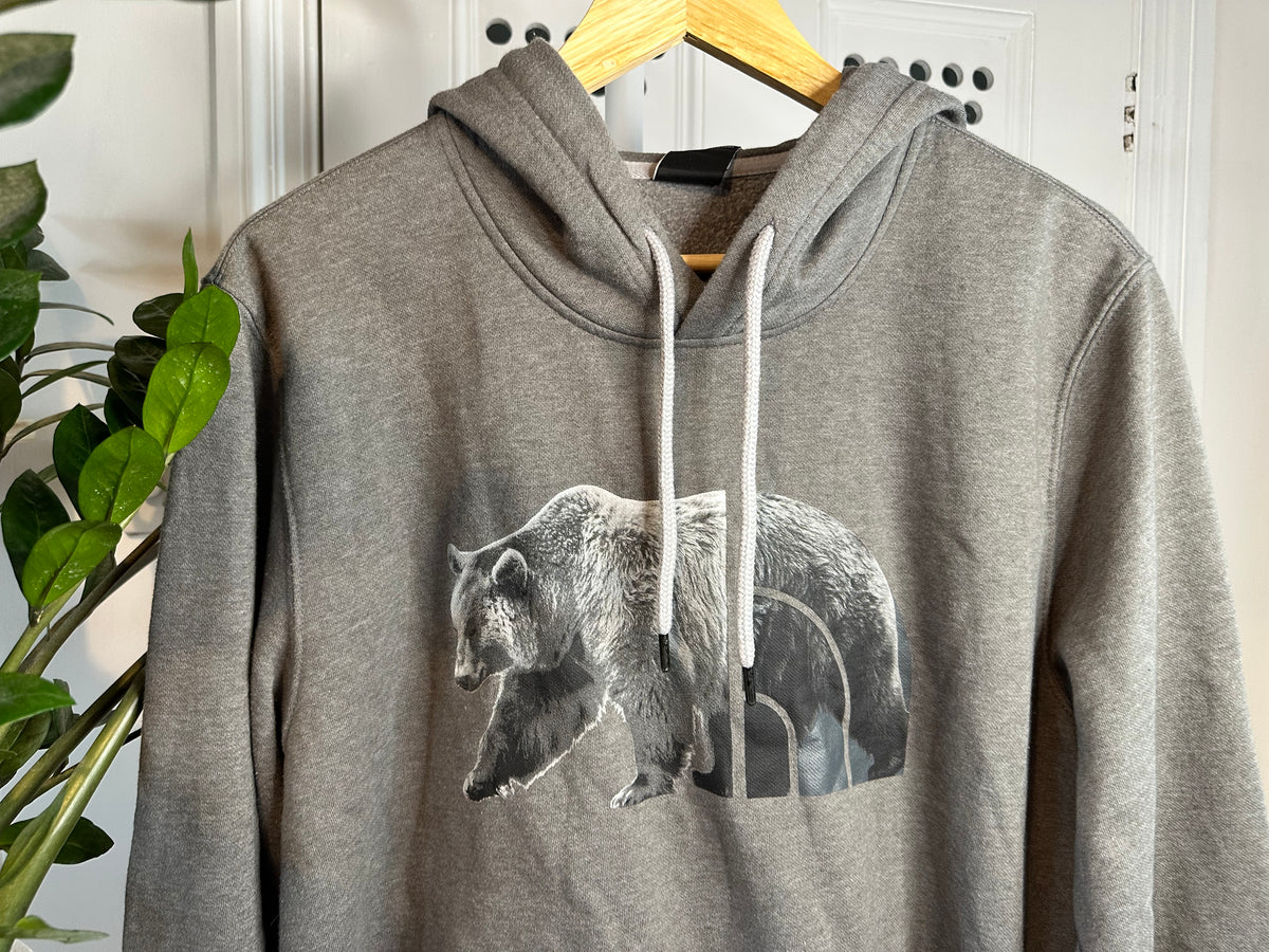 The North Face Bear Graphic Hoodie – Grey – Men’s Large