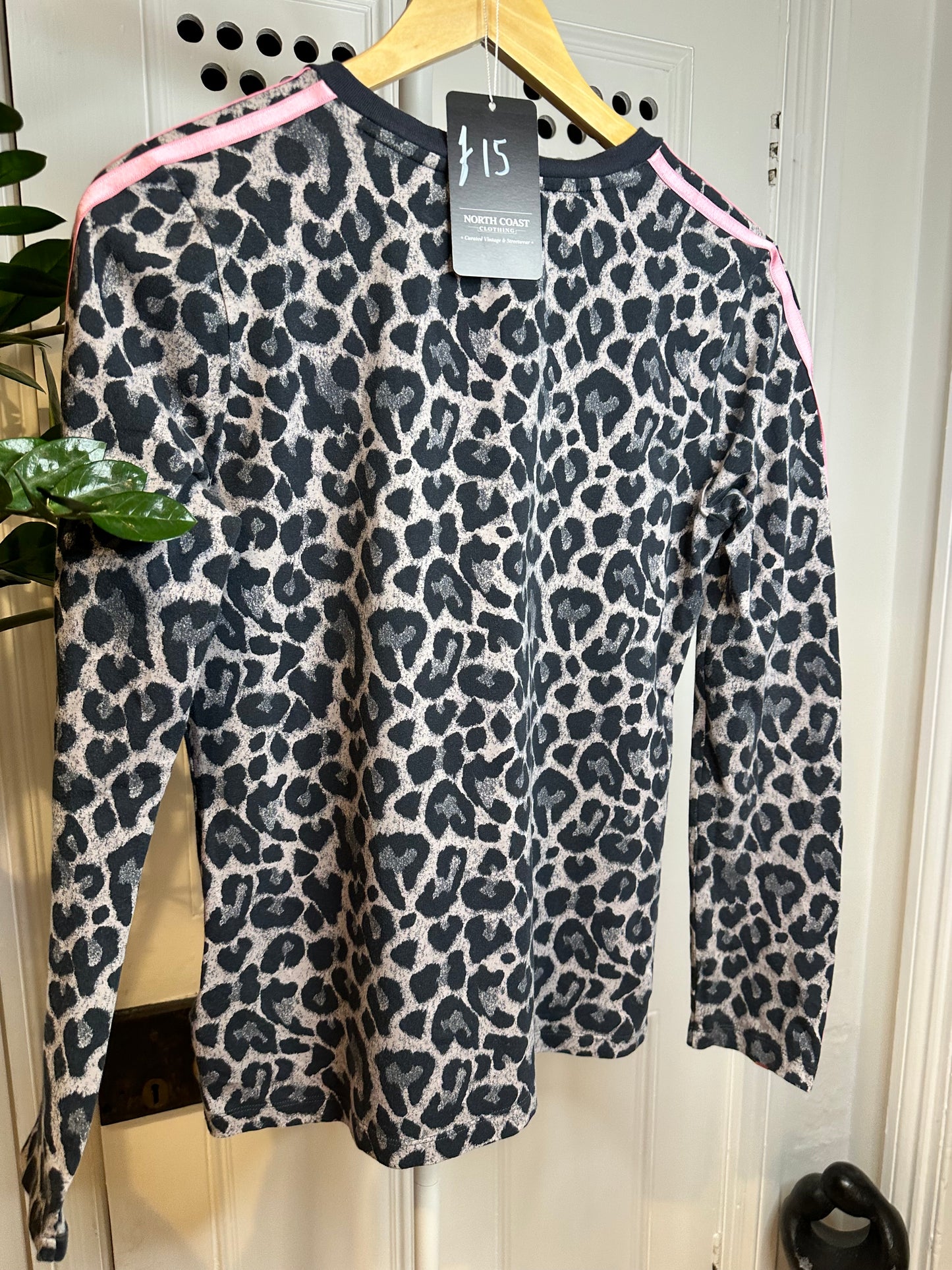 Adidas Leopard Print & Pink Long Sleeve T-shirt - Women’s M/S