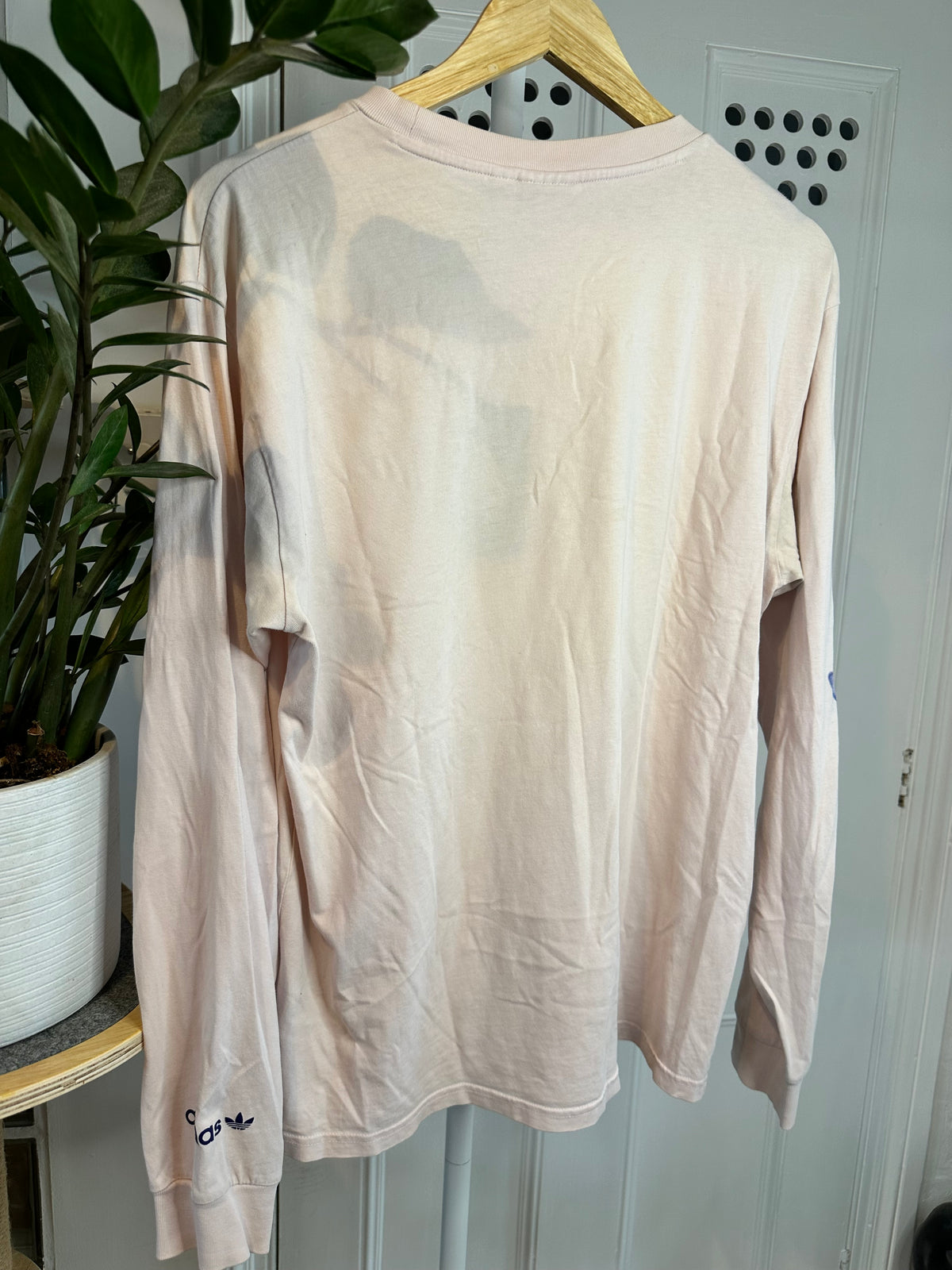 Adidas Originals Floral Trefoil Long Sleeve T-Shirt – Pale Pink – Men’s Medium