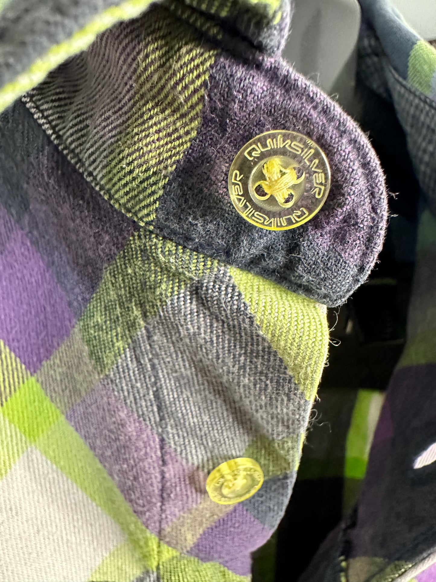 Quiksilver Shirt Men’s Small Purple White Check