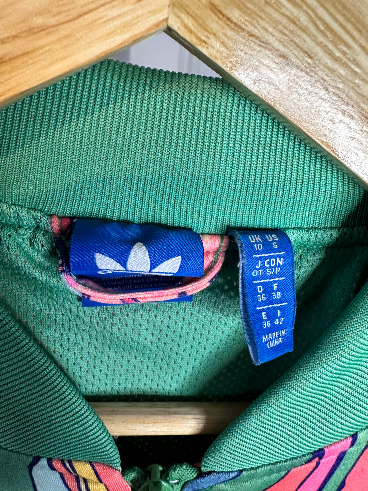 Adidas Originals x FARM Rio -  Women’s Floral Banana Firebird Track Jacket – Green / Pink / Orange – UK 10