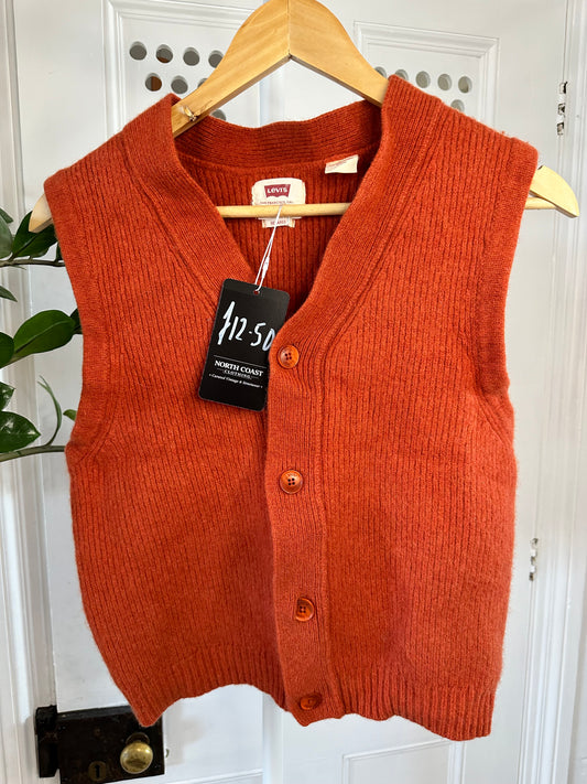 Levi’s Knitted Orange Sweater Vest - Small