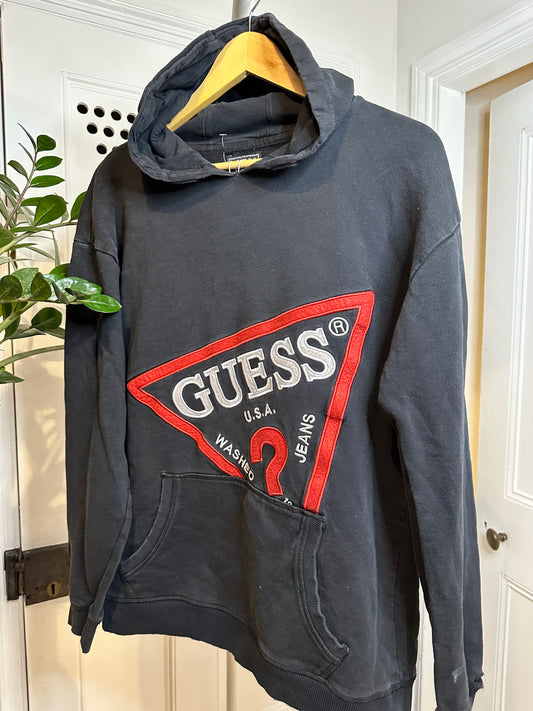 Guess Black Vintage Hoodie - Size 18 / Large