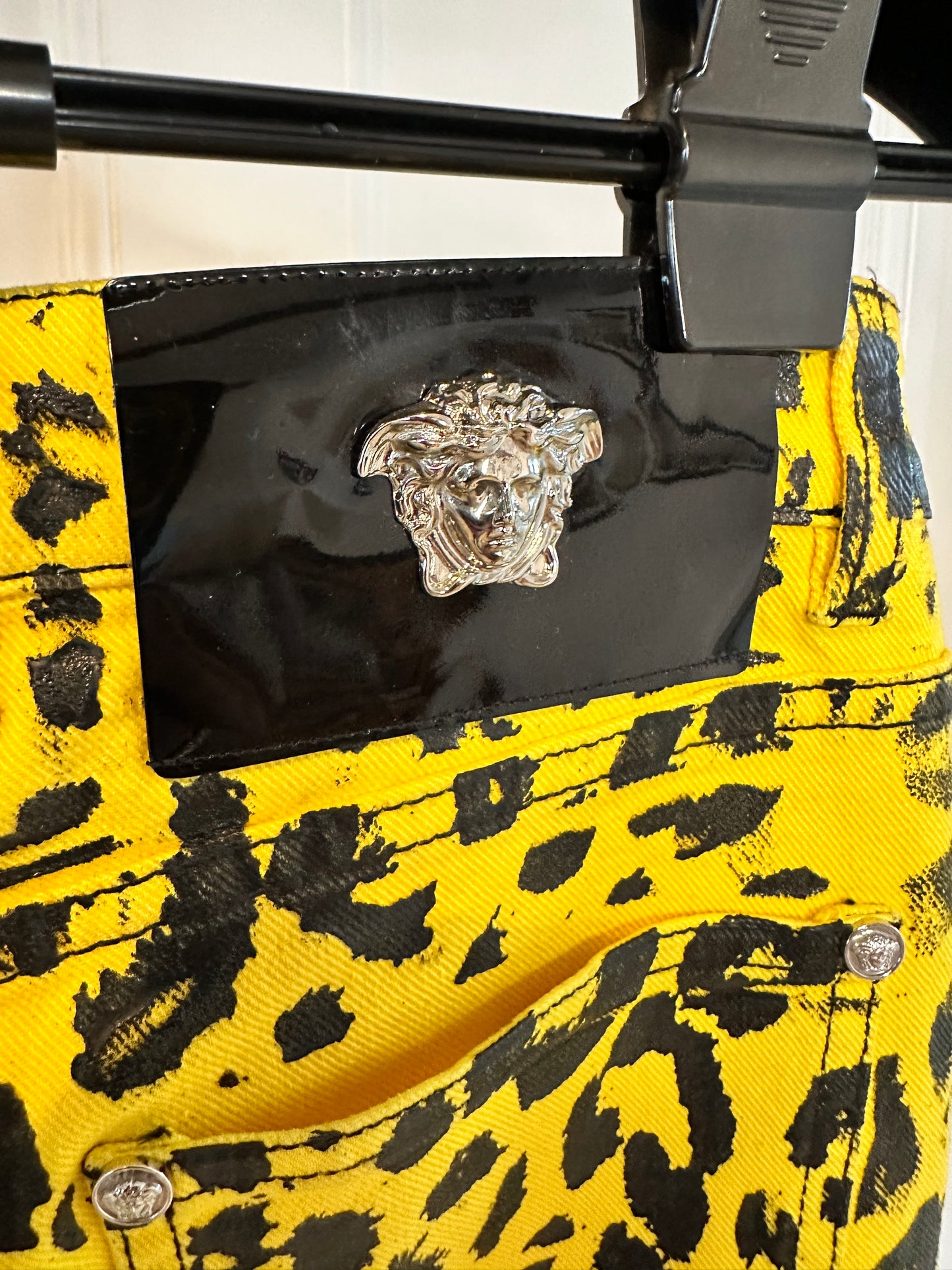 Versace Leopard Print Jeans 28 Waist 32 Leg