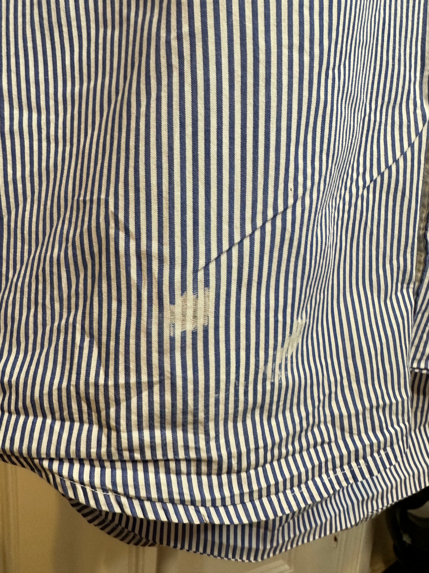 Tommy Hilfiger Blue & White Striped Summer Shirt - Medium