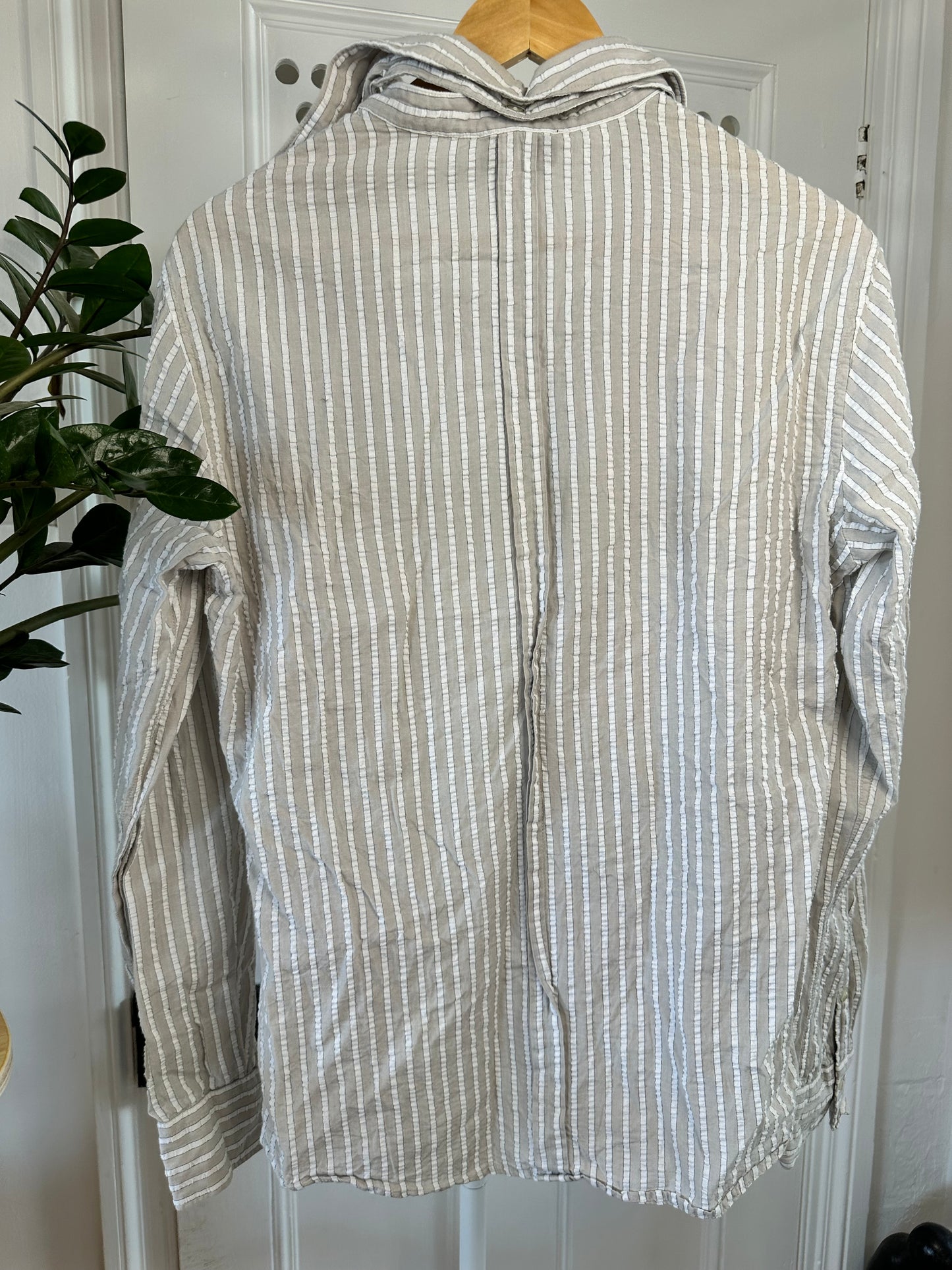 Armani Textured Stripe Shirt – Detachable Collar – Size M