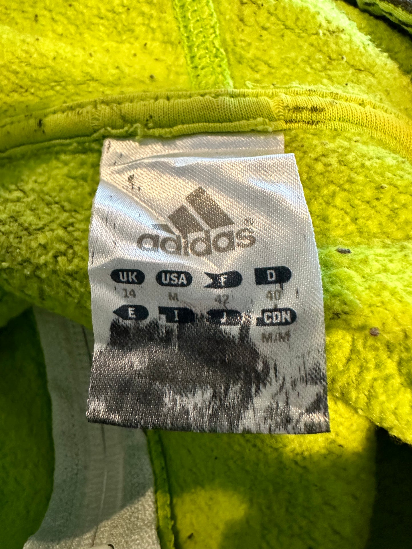 Adidas Full Zip Hoodie Women’s Medium / Men’s Small - Neon Green and Black Tie Dye