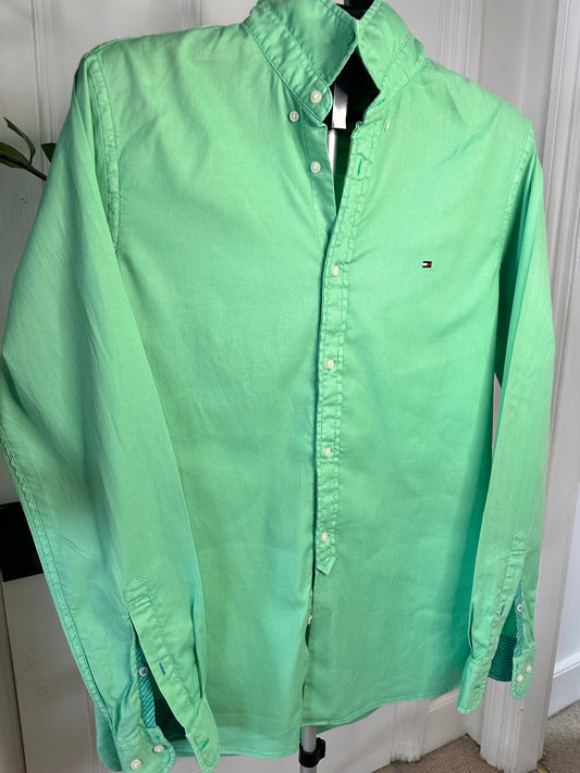 Tommy Hilfiger Men’s Large Green Cotton Shirt