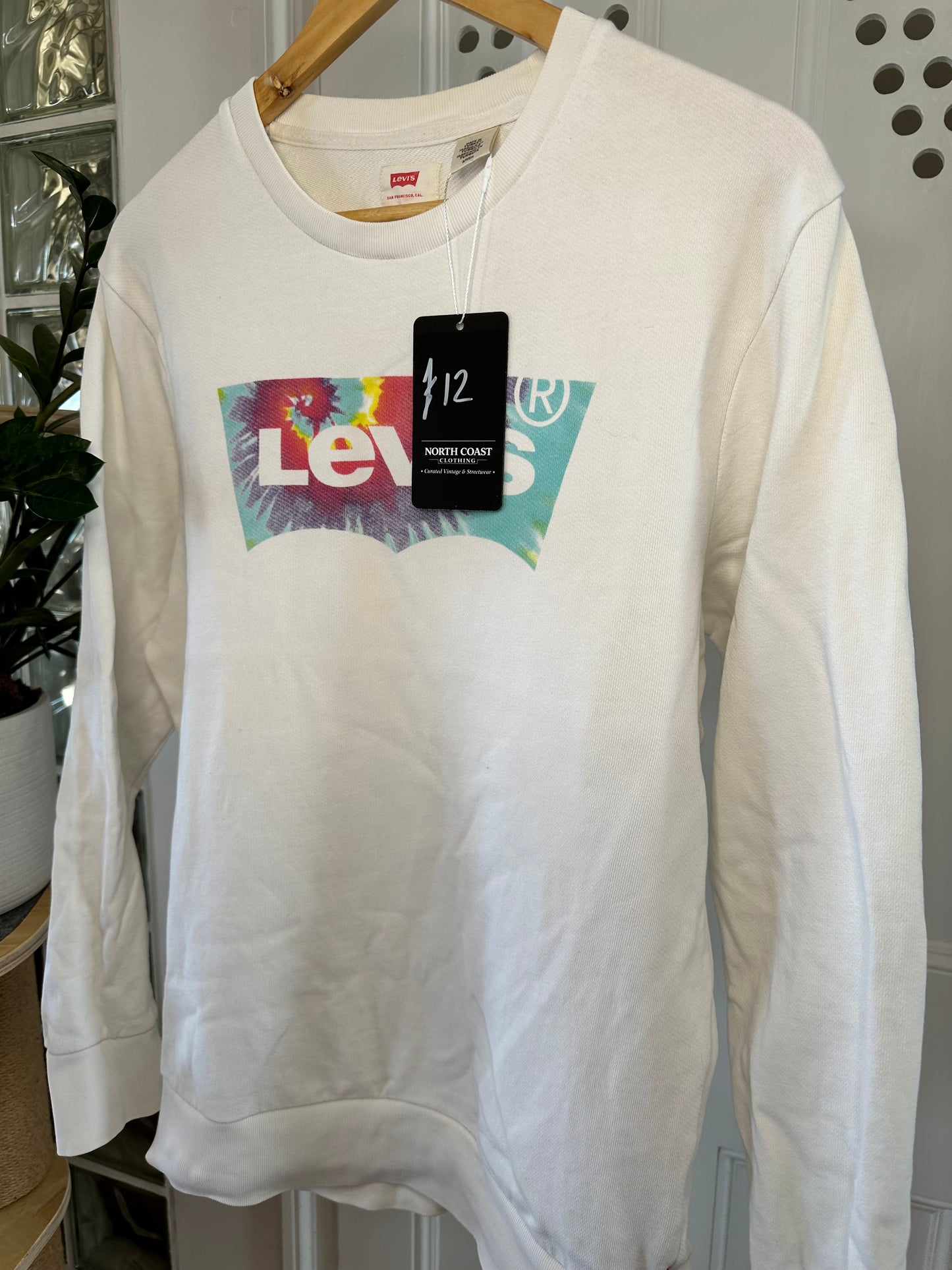 Levi’s White Sweatshirt Jumper Tie Dye logo - Small