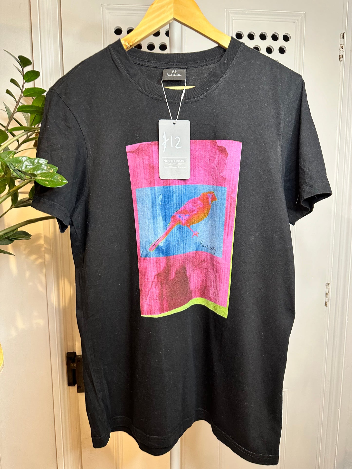 Paul Smith Black T-shirt Colourful Design - Large