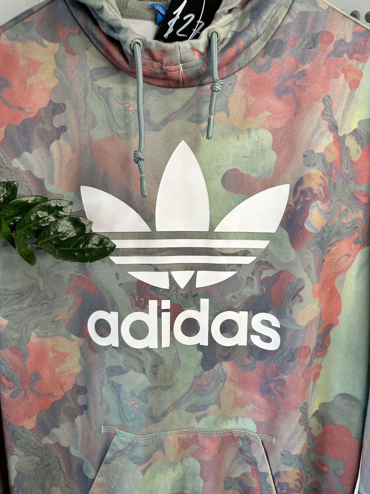Adidas Originals Marble Print Trefoil Hoodie – UK 8 / Relaxed Fit Up to UK 12