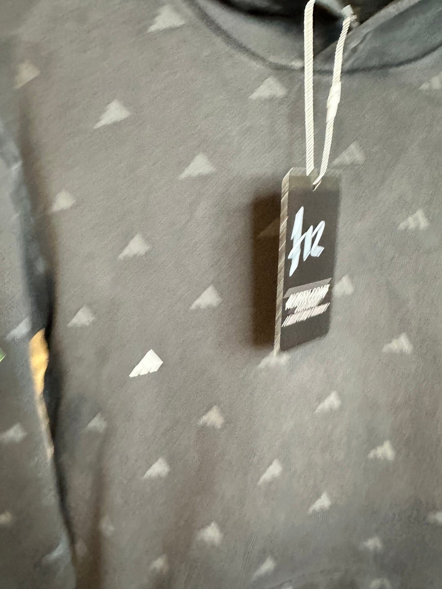 Adidas Black Hoodie with Allover Logo Design - Relaxed Fit Small