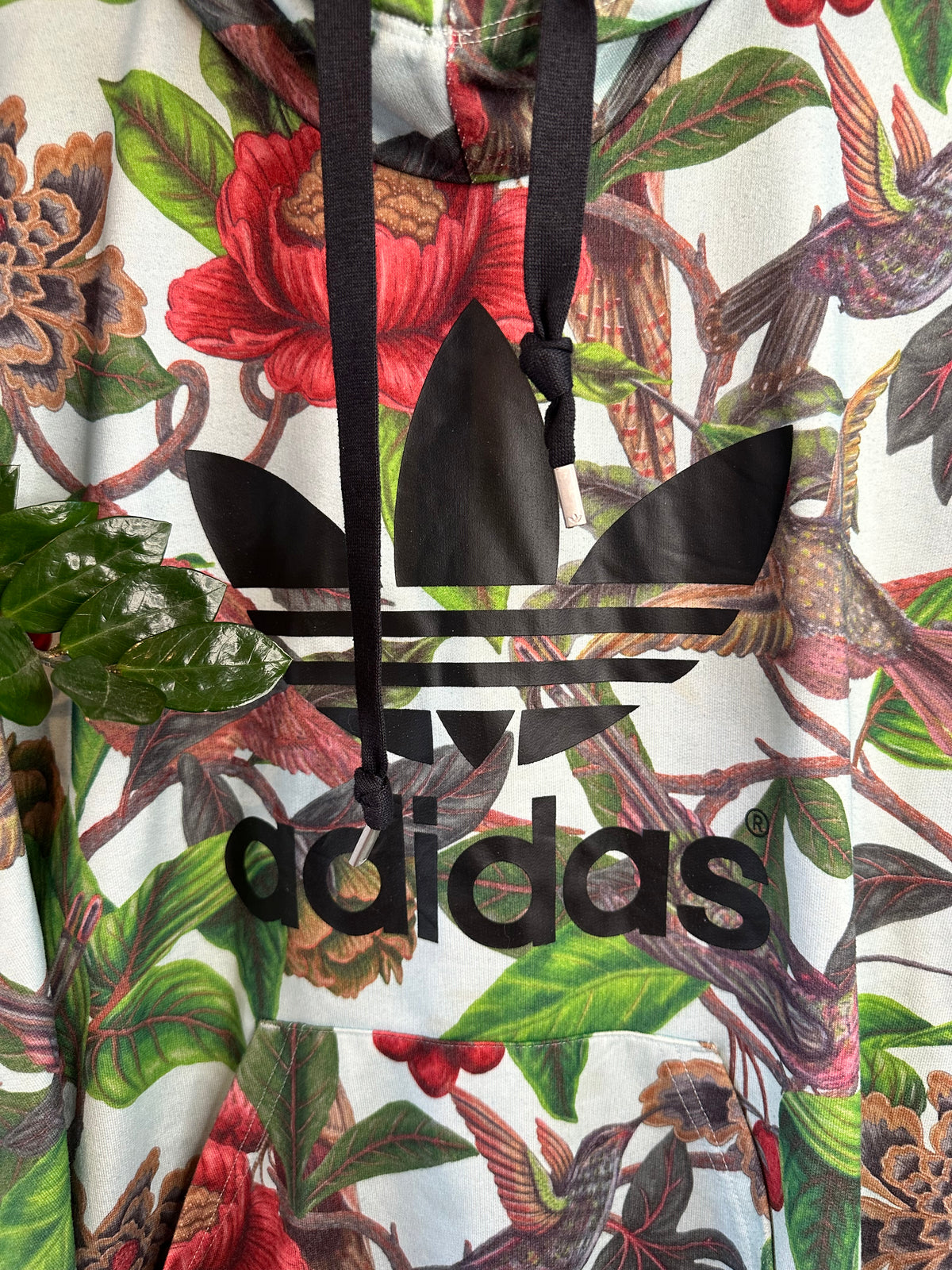 Adidas Originals Bird & Floral Print Hoodie – UK 14