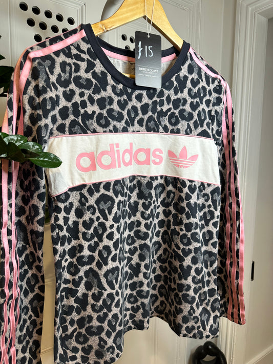 Adidas Leopard Print & Pink Long Sleeve T-shirt - Women’s M/S