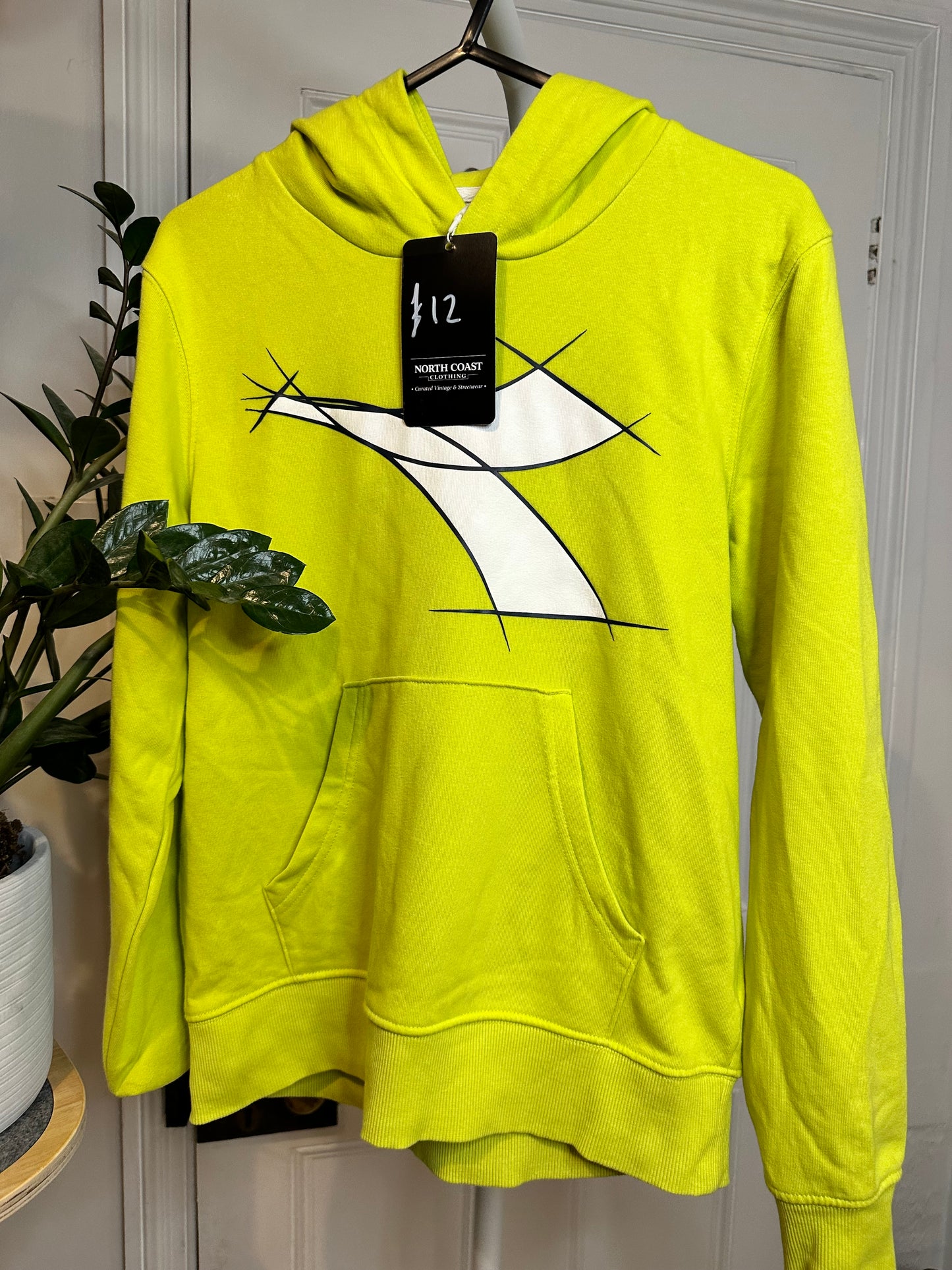 Diadora Bright Lime Green Hoodie - Size XL