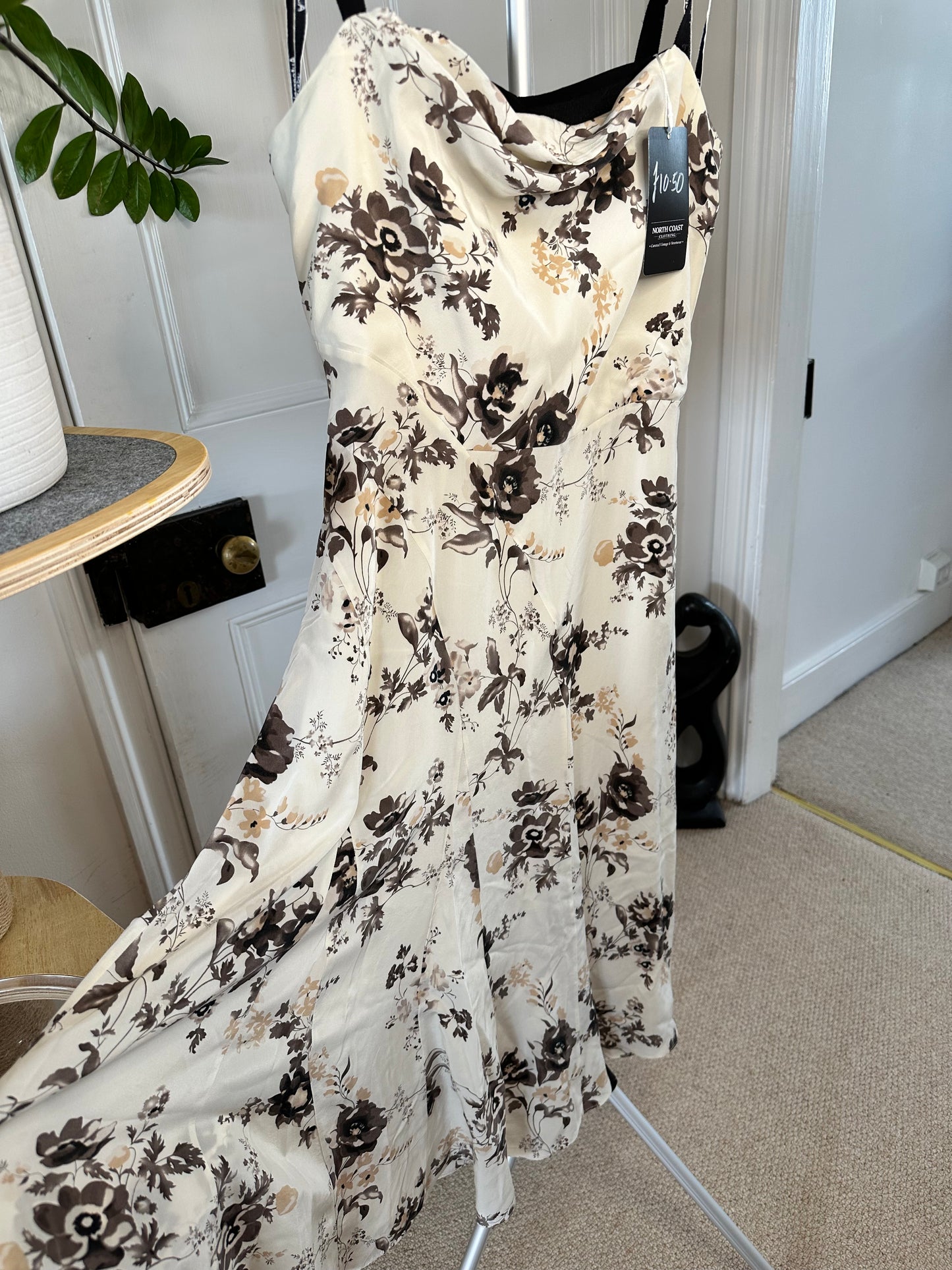Autograph Summer Midi Dress Size 10 - Cream and Floral Design