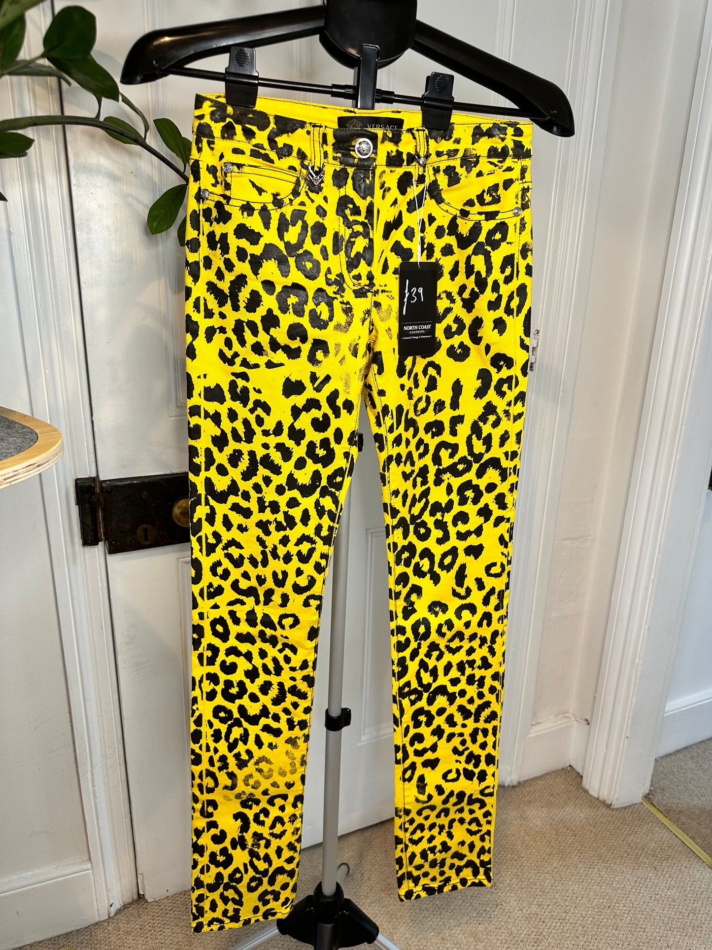 Versace Leopard Print Jeans 28 Waist 32 Leg