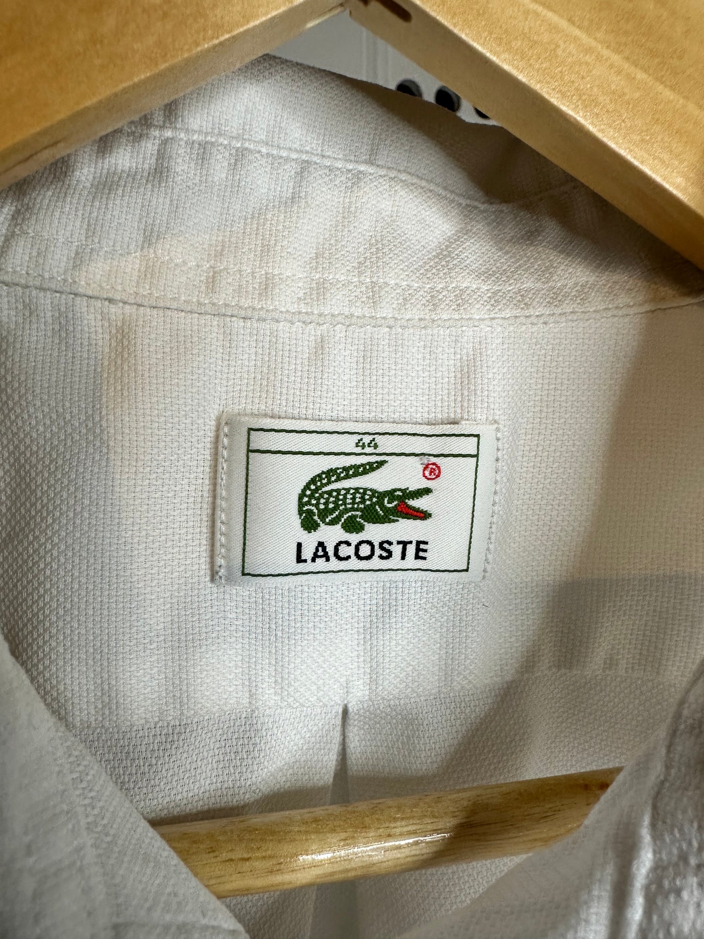Lacoste Shirt Sleeve Shirt White - Men’s Large (44)