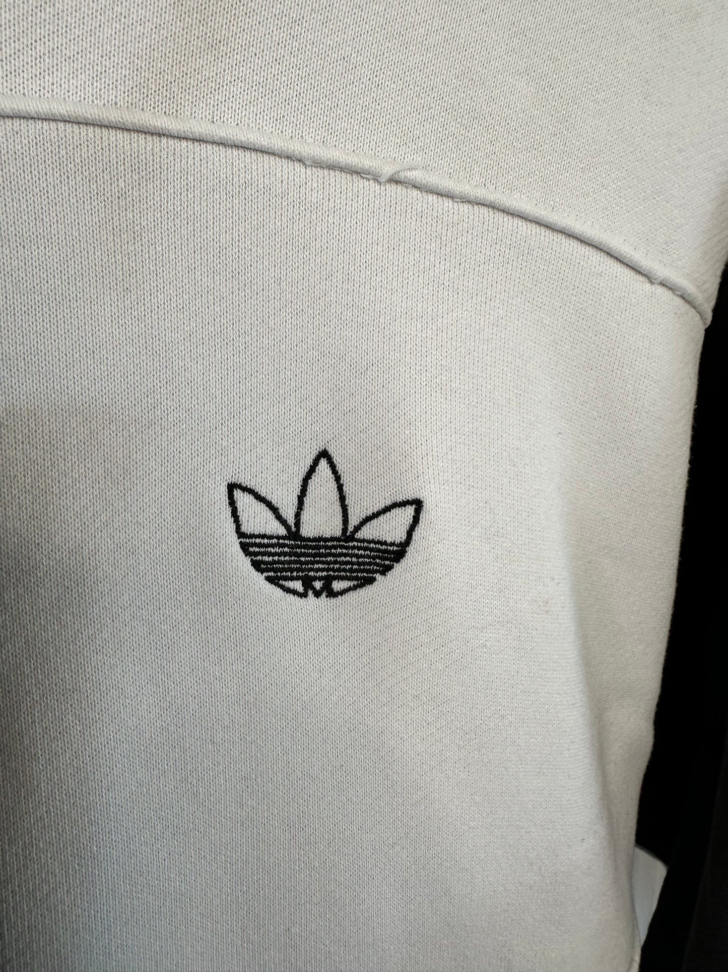 Adidas Originals Black & White Colourblock Hoodie – Trefoil Logo – Size S/M