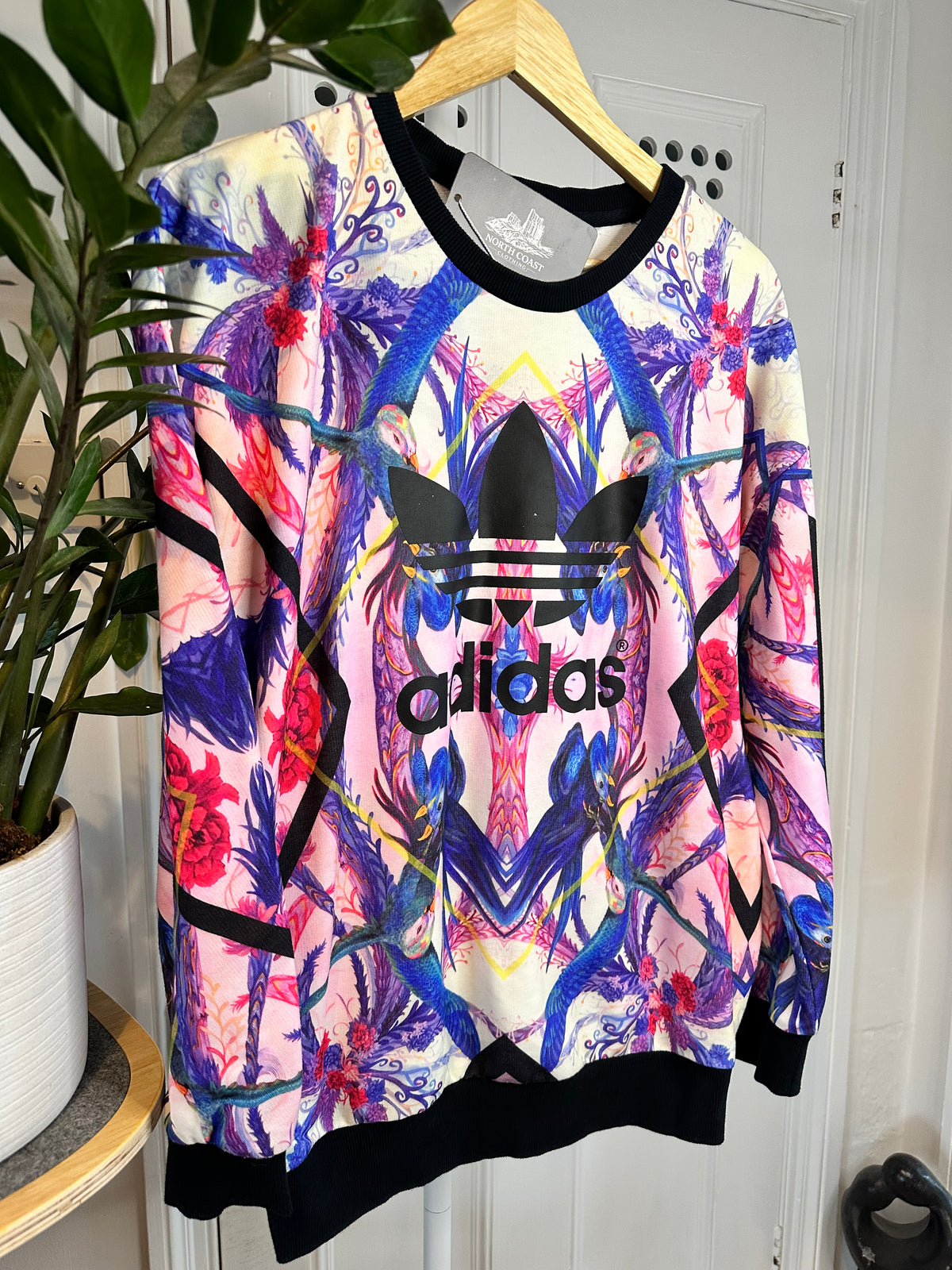 Adidas Originals All-Over Peacock Floral Print Sweatshirt – UK 14
