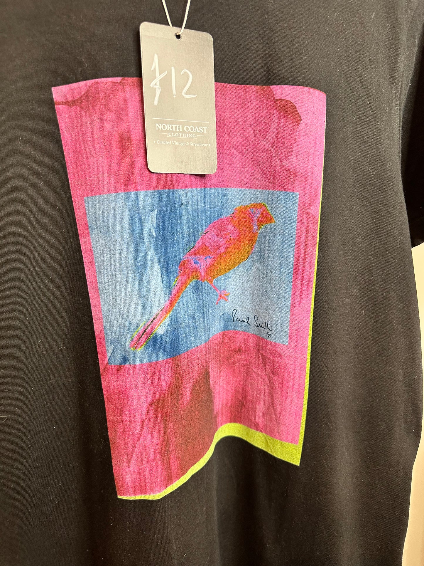 Paul Smith Black T-shirt Colourful Design - Large