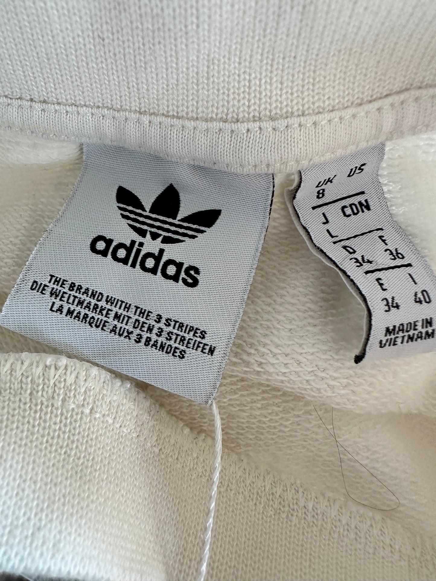 Adidas Sweatshirt Women’s Small - White with Peach Stripes