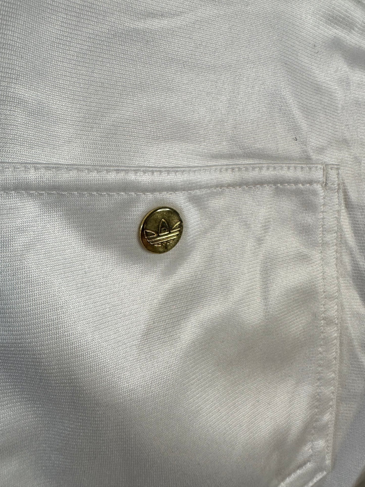 Adidas x Missy Elliot ‘Respect Me’ Joggers Track Pants.White with Gold Poppers. 34x32. Y2K Classics.