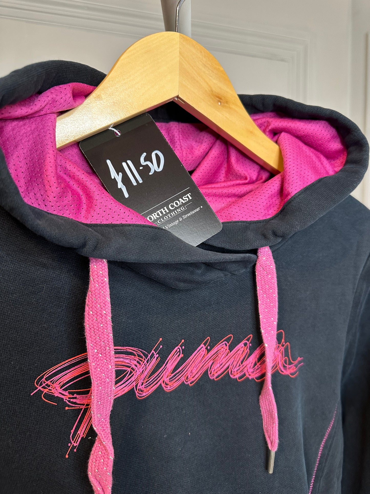 Puma Hoodie Dark Blue with Pink Detailing - Women’s Medium