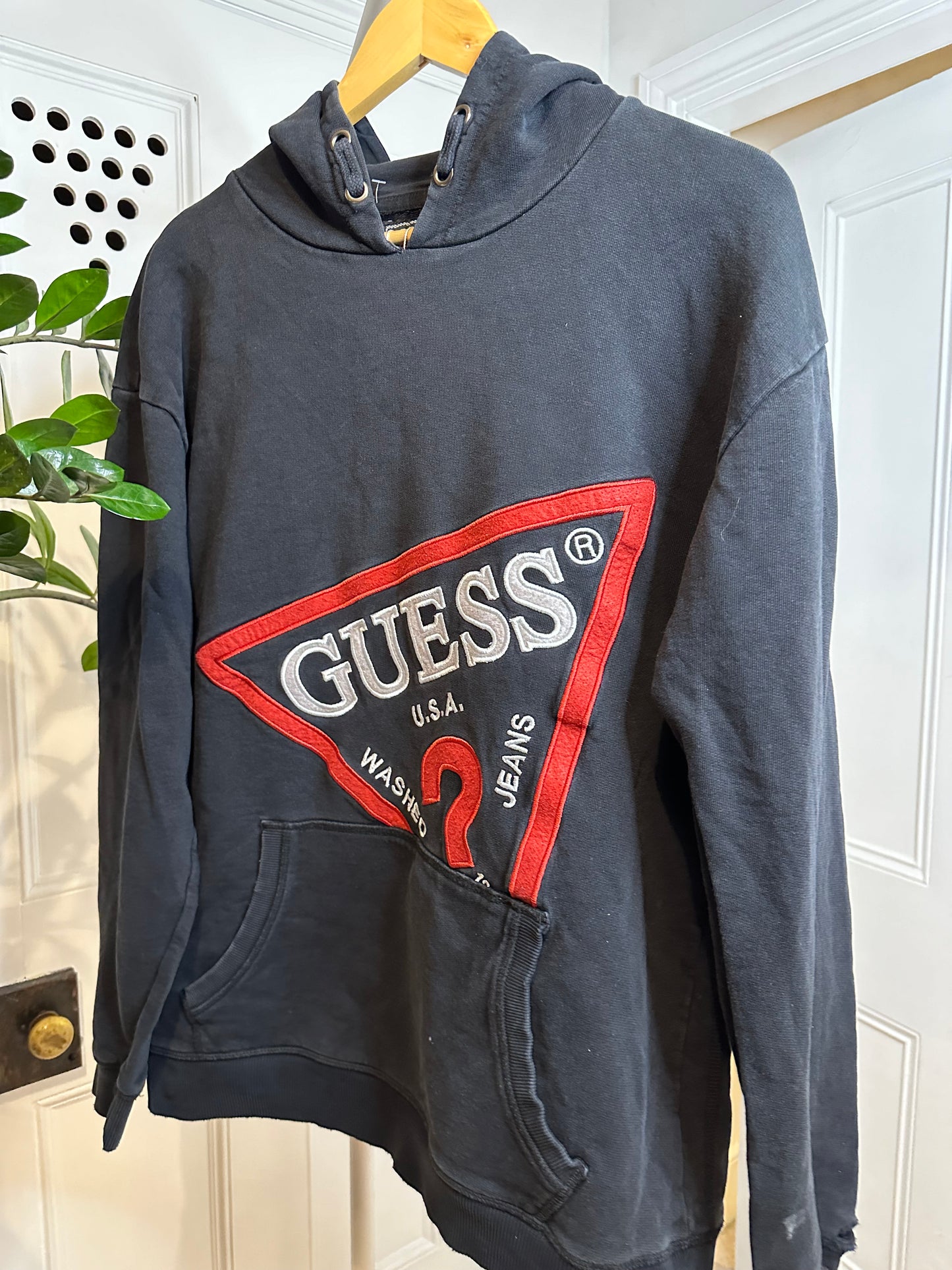 Guess Black Vintage Hoodie - Size 18 / Large