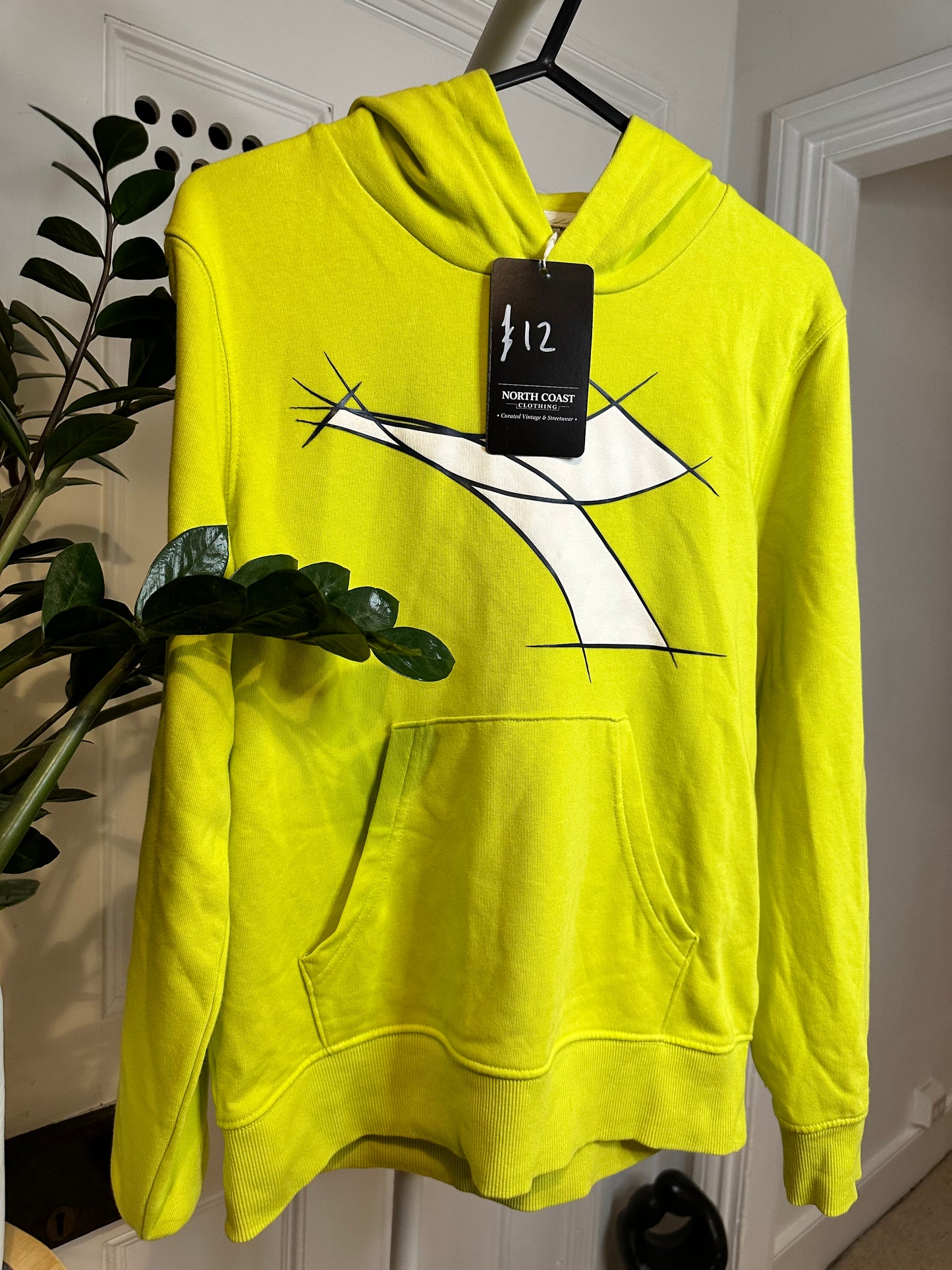 Diadora Bright Lime Green Hoodie - Size XL
